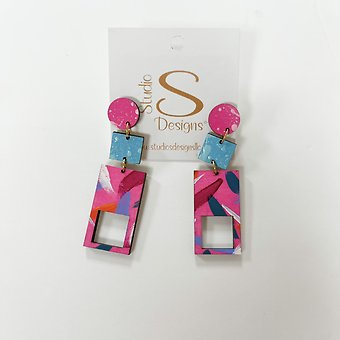 Studio Design Adelaide Earrings Aqua Magenta Yellow