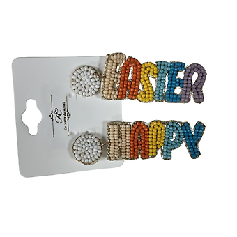 Beaded \"Happy Easter\" Earrings