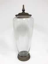 K&K Glass Jar with Wood Lid 25\"