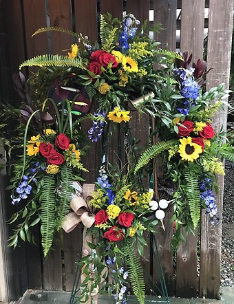 Garden Style Funeral Wreath