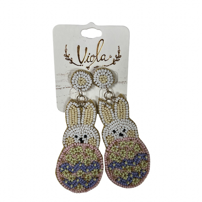 Beaded Bunny Earrings