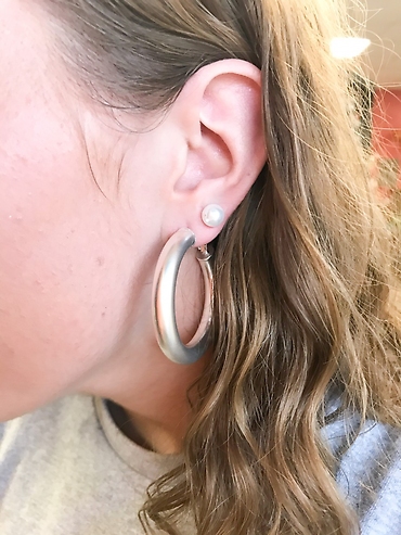 Silver Hoop Earrings Medium