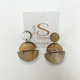 Studio Design Nancy Earrings Natural Abstract Bronze