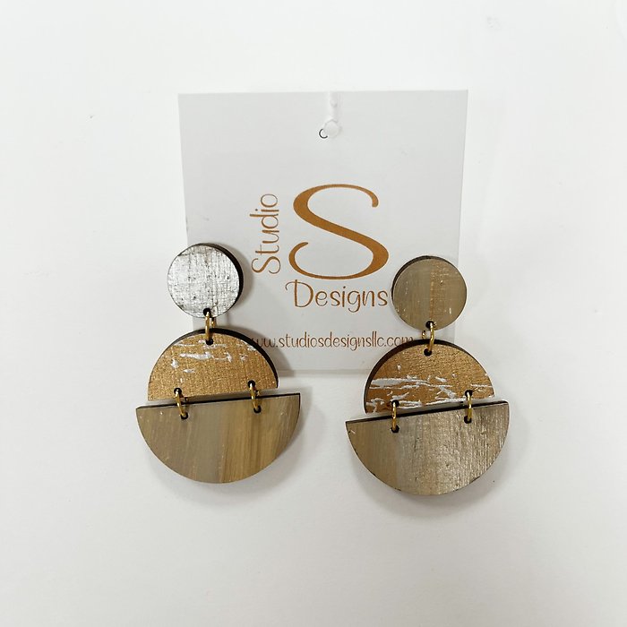 Studio Design Nancy Earrings Natural Abstract Bronze