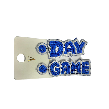 Blue & White Game Day Earrings