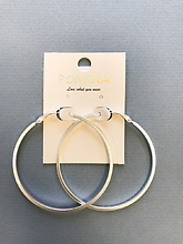Silver Hoop Earrings Large