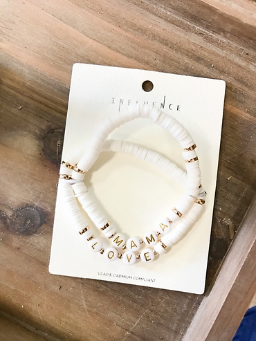Mama Love Bracelets White