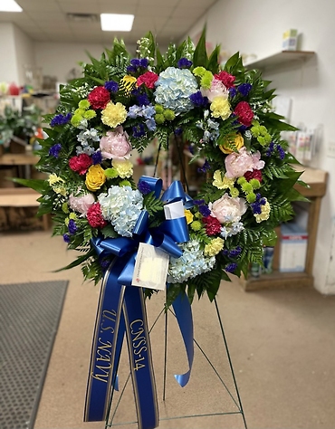 Bright & Beautiful Funeral Wreath