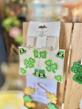 Shamrock & Leprechaun Hat Earrings