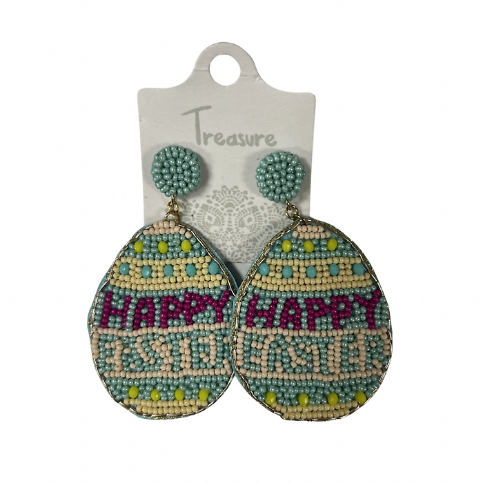 \"Happy Easter\" Egg Earrings