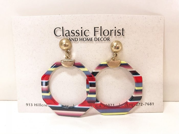 Multi Color Striped Earrings