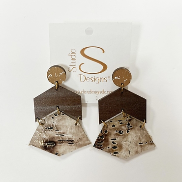 Studio Design Kimberly Earrings Bronze Brown Cream